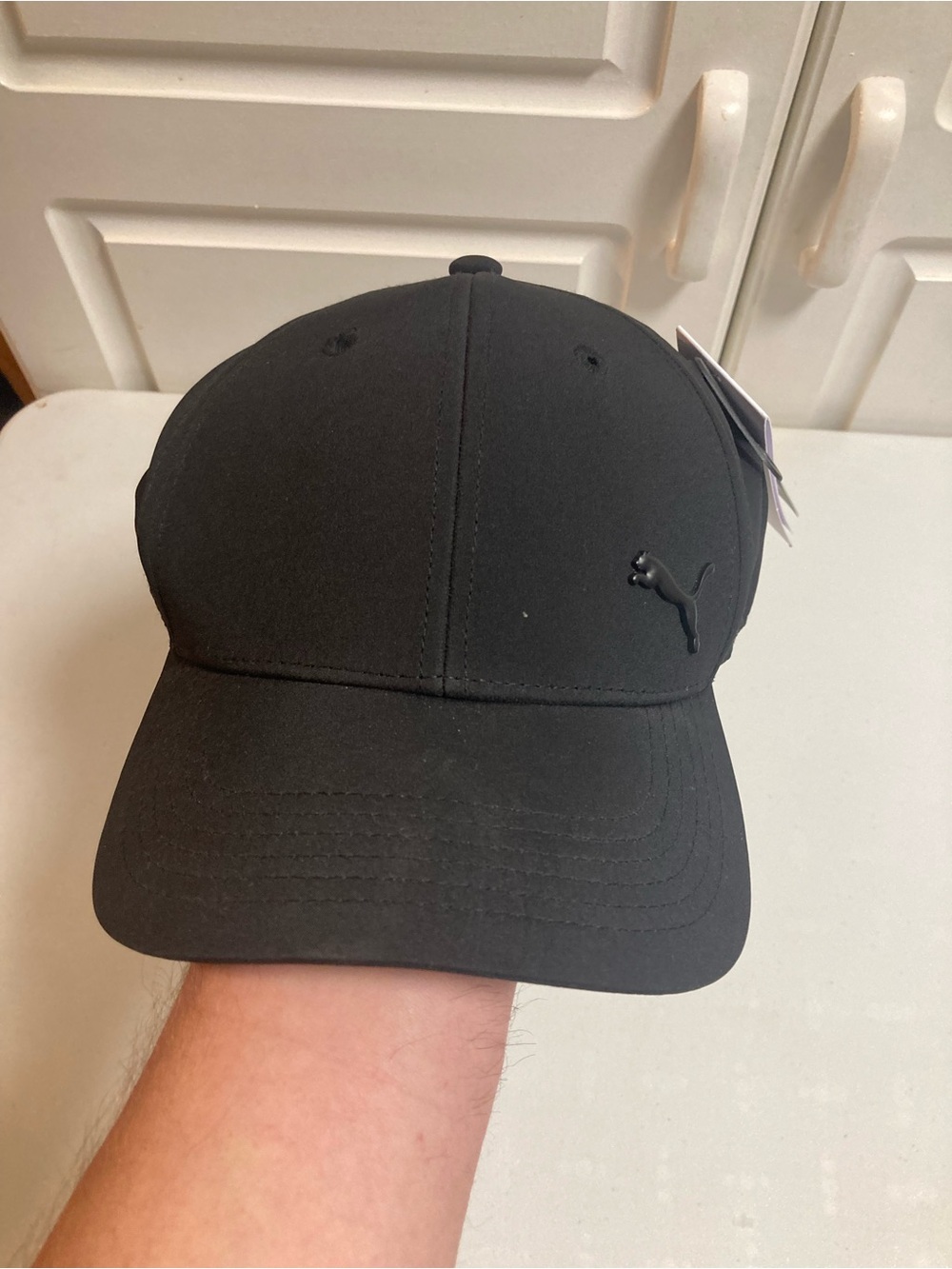 Puma Black Men’s Stretch-Fit Cap with Subtle Logo